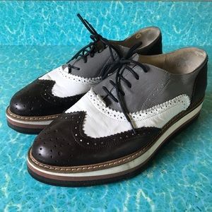 Hegos Liverpool Black and White Oxford Shoes